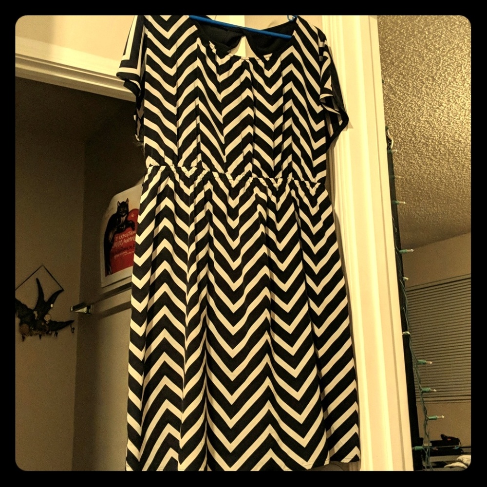 Lane Bryant--Funky black and white dress